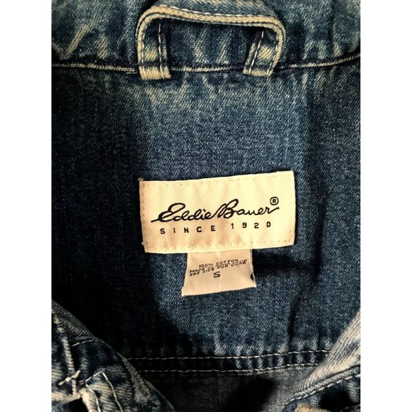 Eddie Bauer Denim Vest Womens sz Small Blue - Picture 3 of 5